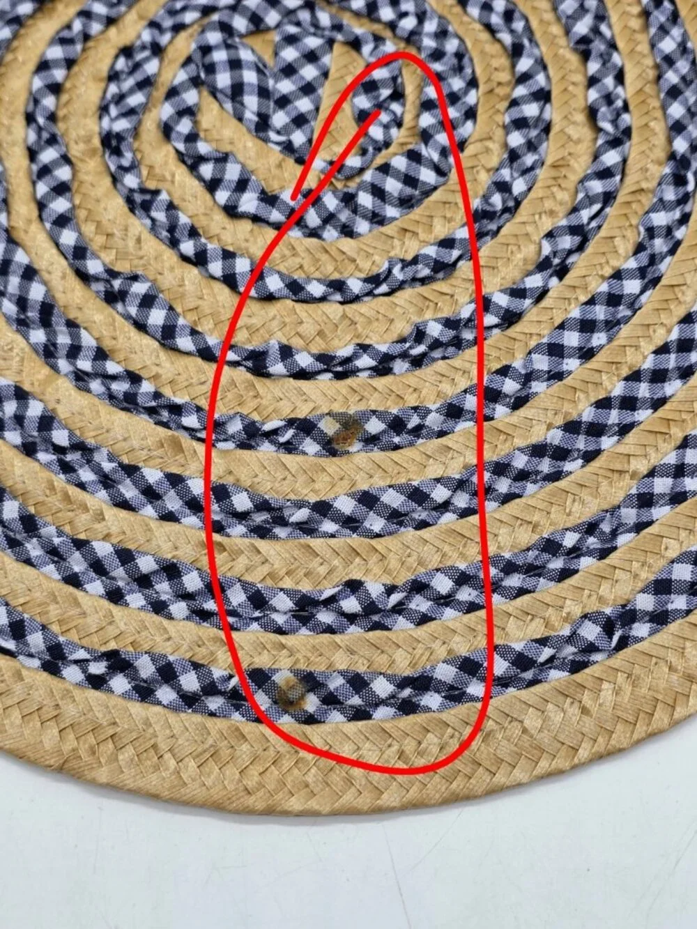 Benson Mills Splice Blue Gingham & Wicker Woven 14